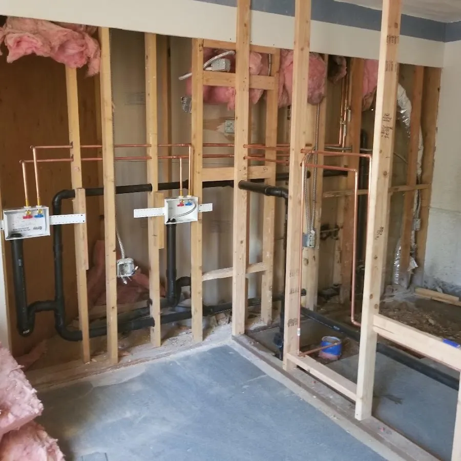Copper pipe rough-in and plumbing installation in Shelbyville